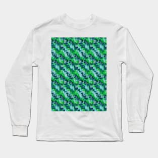 Watercolor squares green blue Long Sleeve T-Shirt